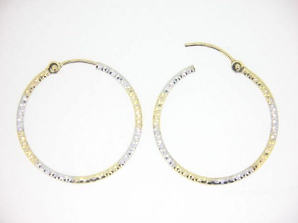 1.5MM D.Cut Hinged Tube Hoop Earrings 10KT TT/22MM      *CLEARANCE-FINAL SALE*