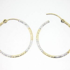 1.5MM D.Cut Hinged Tube Hoop Earrings 10KT TT/22MM      *CLEARANCE-FINAL SALE*