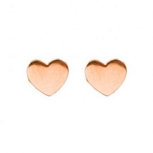 Plain Flat Heart Stud Earrings 10KT PK/3.5MM           *FINAL SALE*