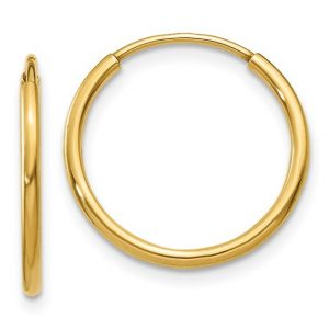 1.5MM Tube Tube Flex Sleeper Hoop Earrings 10KT/18MM   *FINAL SALE*