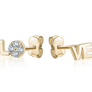 Love with Cubic Zirconia Mismatched Stud Earring 10KT/5MM   *FINAL SALE*