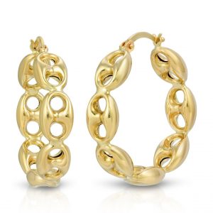 Puffed Mariner Hoop Earrings 10KT/20MM     *CLEARANCE-FINAL SALE*