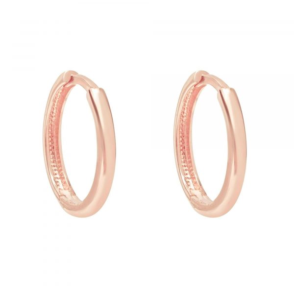 2MM Dome Huggie Hoop Earrings 10KT PK/12MM