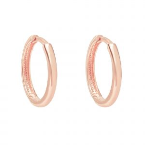 2MM Dome Huggie Hoop Earrings 10KT PK/12MM     *FINAL SALE*