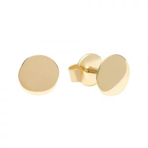 High Polish Round Flat Stud Earrings 10KT/6MM    **FINAL SALE**