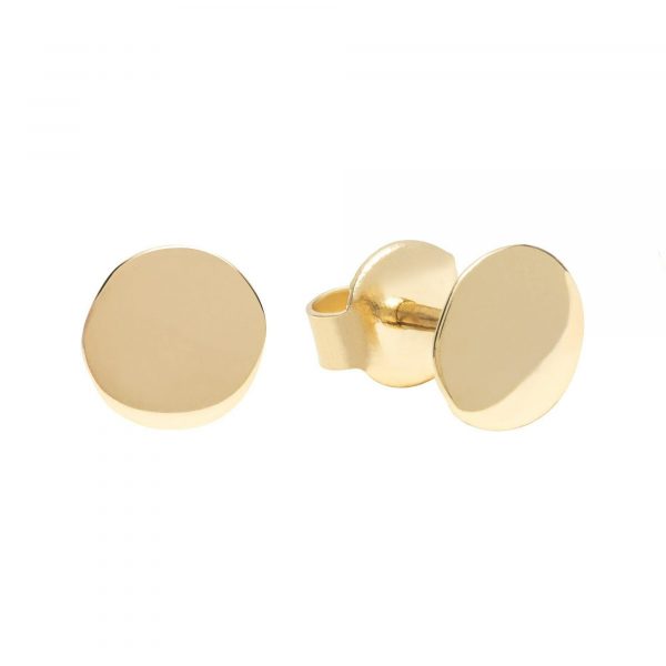 High Polish Round Flat Stud Earrings 10KT/6MM    **FINAL SALE**
