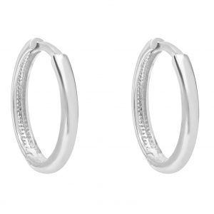 2MM High Polish Huggie Earrings 10KT WG/17MM     *CLEARANCE-FINAL SALE*