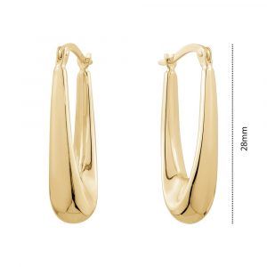 Oval Tapered Puffed Hoop Earring 10KT    *FINAL SALE*