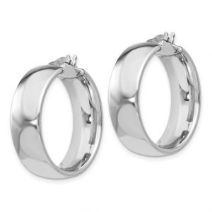 7MM Chunky Tube Hoop Earrings 10KT WG/28MM      *CLEARANCE-FINAL SALE*