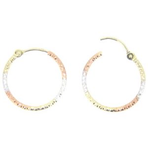 1.5MM D.Cut Hinged Tube Hoop Earrings 10KT TC/18MM     *FINAL SALE*