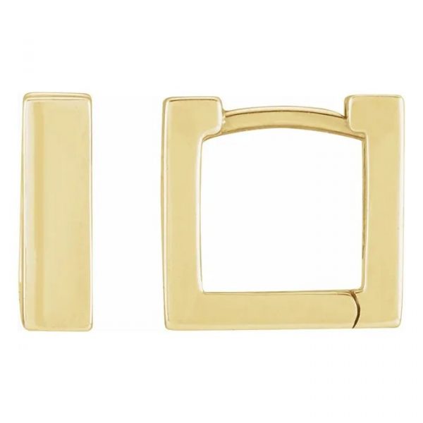 2MM Square Huggie Hoop Earrings 10KT/12MM      *FINAL SALE*