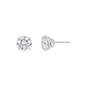 3MM Cubic Zirconia Stud Earrings 14KT WG   *FINAL SALE*