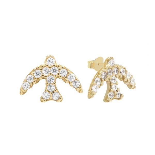 Dove Cubic Zirconia Stud Earrings 10KT/10MM  *FINAL SALE*