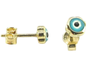 Evil Eye Stud Baby Earrings 10KT/5MM     *FINAL SALE*