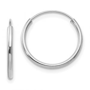 1.5MM Tube Flex Sleeper Hoop Earrings 10KT WG/21MM    *FINAL SALE*
