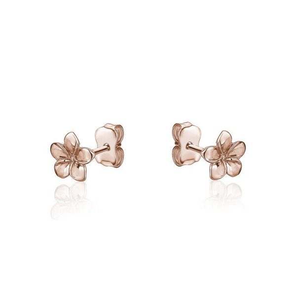 Hibiscus Flower Stud Earrings 10KT PK/6MM  *Final Sale*