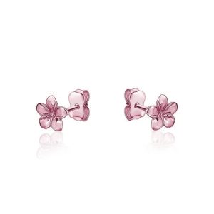 Hibiscus Flower Stud Earrings 10KT PK/6MM   *FINAL SALE*