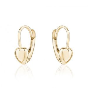 Puffed Heart Lever Back Earrings 10KT/6MM  *Final Sale*