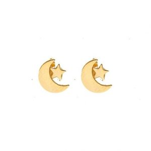Moon & Star Stud Earrings 10KT/6MM  *FINAL SALE*