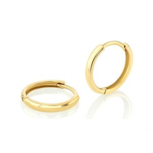 2MM High Polish Baby Size Huggie Hoop Earrings 18KT/11MM    *FINAL SALE*