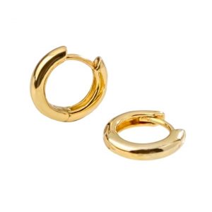 3MM High Polish Baby Size Huggie Hoop Earrings 18KT/12MM    *FINAL SALE*