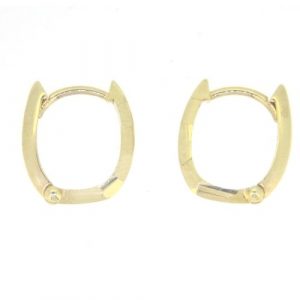 Faceted Baby Size Oval Huggie Hoop Earrings 18KT/12MM    *FINAL SALE*