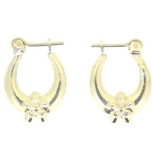 Flower Oval Baby Hoops 10KT/17MM    *FINAL SALE*