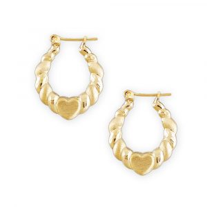 Heart Creole Oval Baby Hoops 10KT/16MM    *FINAL SALE*