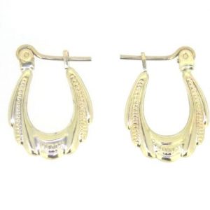 Creole Oval Baby Hoops 10KT/17MM    *FINAL SALE*