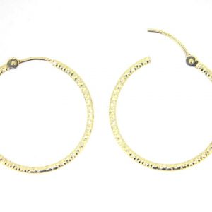 1.5MM D.Cut Hinged Tube Hoop Earrings 10KT/28MM   *FINAL SALE*