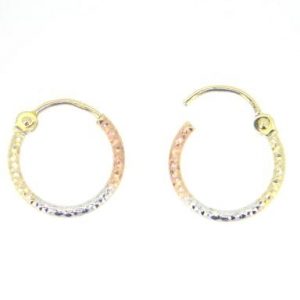 1.8MM D.Cut Tube Hoop Earrings 10KT TC/15MM   *FINAL SALE*