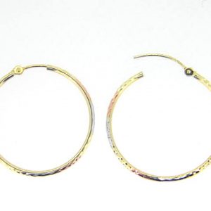 1.5MM D.Cut Hinged Tube Hoop Earrings 10KT TC/28MM   *FINAL SALE*