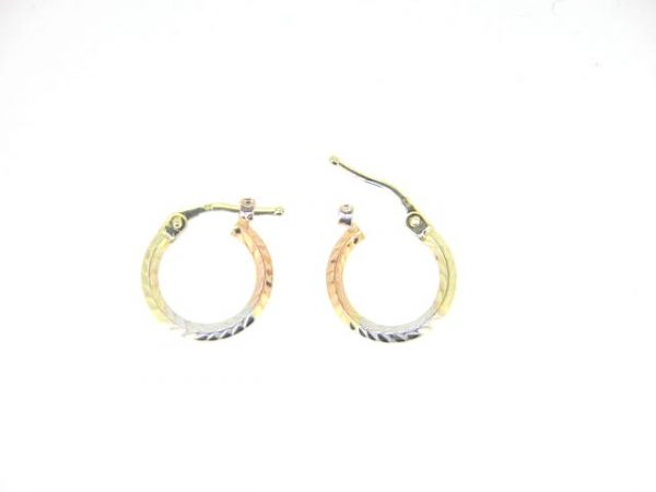 2MM D.Cut Knife Edge Baby Size Hoop Earrings 10KT TC/13MM    *FINAL SALE*