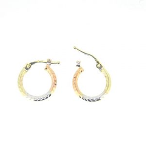2MM D.Cut Knife Edge Baby Size Hoop Earrings 10KT TC/13MM    *FINAL SALE*
