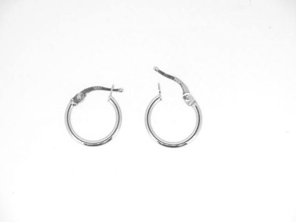 1.8MM High Polish Tube Baby Size Hoop Earrings 10KT WG/13MM   *FINAL SALE*