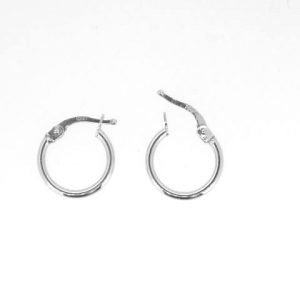1.8MM High Polish Tube Baby Size Hoop Earrings 10KT WG/13MM   *FINAL SALE*