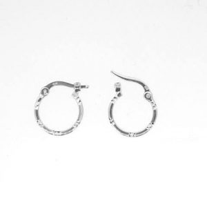 1.5MM D.Cut High Polish Flat Tube Baby Size Hoop Earrings 10KT WG/13MM   *FINAL SALE*