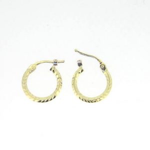 2MM D.Cut Knife Edge Tube Baby Size Hoop Earrings 10KT/13MM    *FINAL SALE*