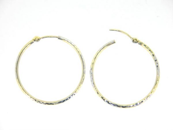 1.5MM D.Cut Hinged Tube Hoop Earrings 10KT TT/28MM    *FINAL SALE*
