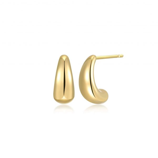 Sculpted High Polish Curved Stud Earrings 10KT/10MM     *FINAL SALE*