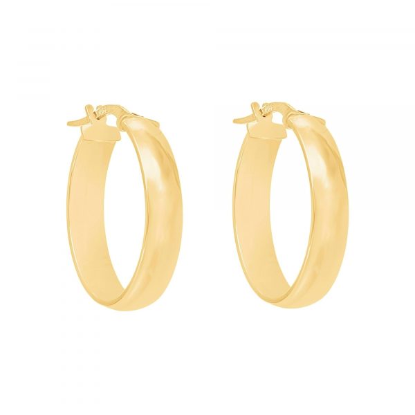 5MM Dome Oval Tube Hoop Earrings Italian 10KT/20MM  *FINAL SALE*