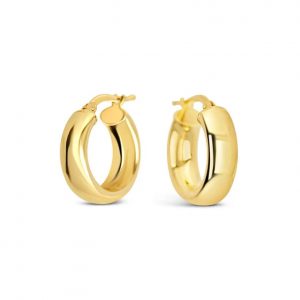 5MM Dome Inside Round Hoop Earrings 10KT /17MM    *FINAL SALE*