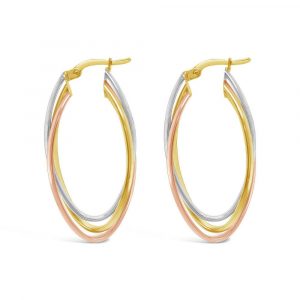 Oval 3 Row Twist with Greek Key Design 10KT TC/22MM  *FINAL SALE*