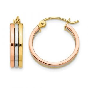 5MM 3 Row Tube Hoop Earrings 10KT TC/14MM    *CLEARANCE-FINAL SALE*