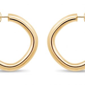 Geometric Shape Chunky Hoop Earrings 10KT/18MM   *FINAL SALE*