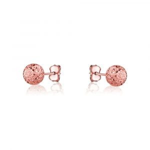 4MM D.Cut Ball Stud Earrings 10KT PK   *FINAL SALE*