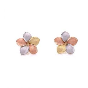 Hibiscus Flower Stud Earrings 10KT TC/6MM    *FINAL SALE*
