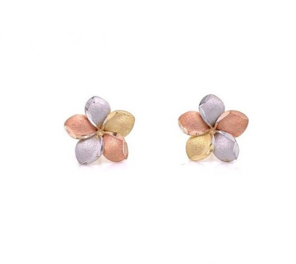 Hibiscus Flower Stud Earrings 10KT TC/6MM    *FINAL SALE*