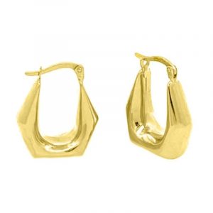 Geometric Shape Chunky Hoop Earrings 10KT/18MM     *CLEARANCE-FINAL SALE*