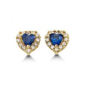 SEP Sim. Birthstone Heart & Cubic Zirconia Baby Screwback Stud Earrings 14KT/5.5MM           *FINAL SALE*
